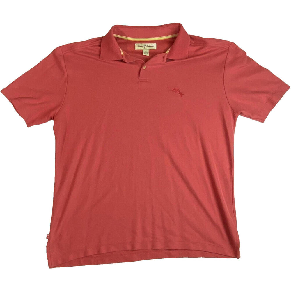 Tommy Bahama‎ Golf Polo Red Cotton-Poly Marlin Short Sleeve Mens Size L